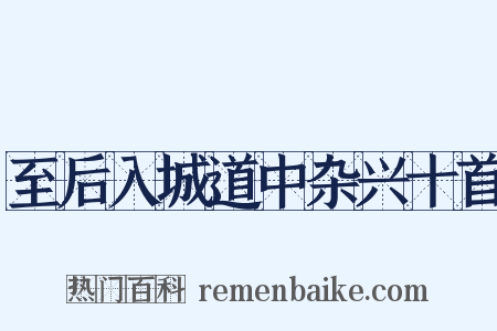至后入城道中杂兴十首是什么意思的图片